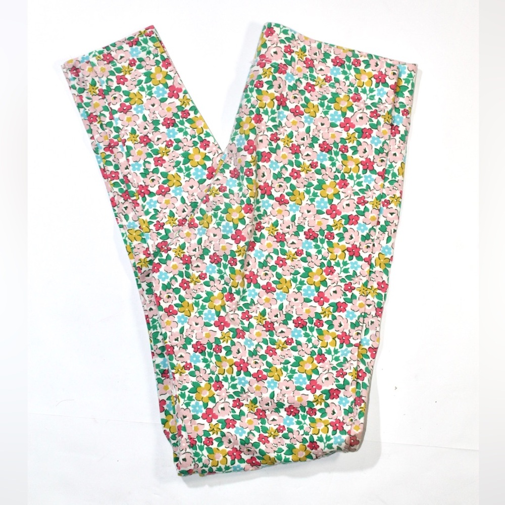 Boden Girls Floral Print Leggings - Pink Multi